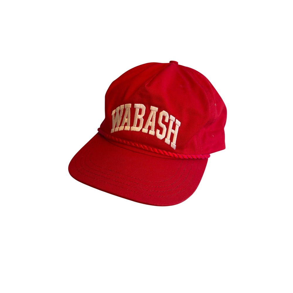 Unionwear Snapback Hat Red Wabash College 1832 Rope Hat USA Made Collegiate Cap